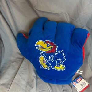 KU Kansas University Rock Chalk! Jayhawk Blue and Red Team Spirit Hand